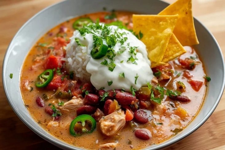 Sämiger Hühner-Chili mit Frischkäse