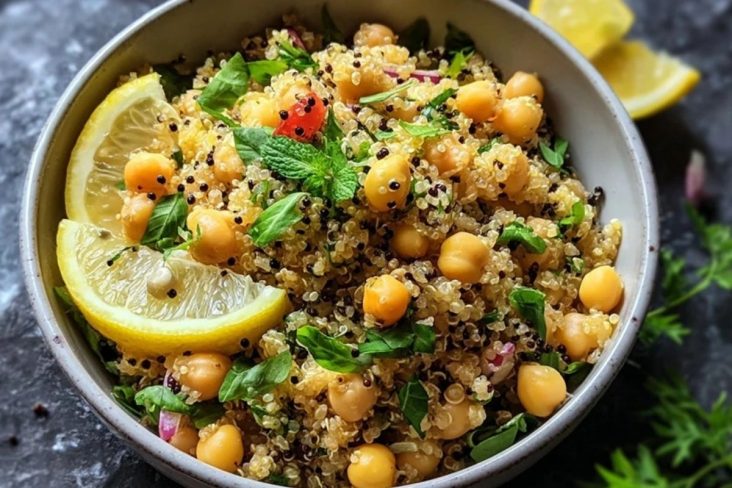 Zitronen-Kräuter-Quinoa mit Kichererbsen