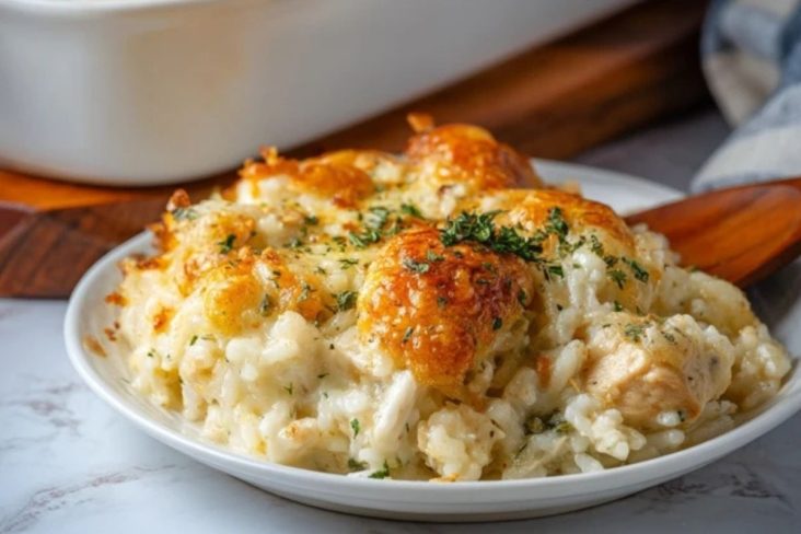 Engel-Hühnchen-Reis-Auflauf