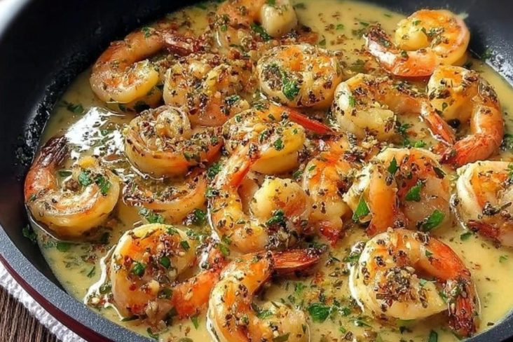 Garnelen in Knoblauch-Curry-Kokosmilch