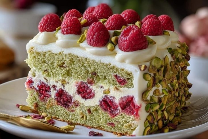 Himmlischer Pistazien-Himbeertraumkuchen