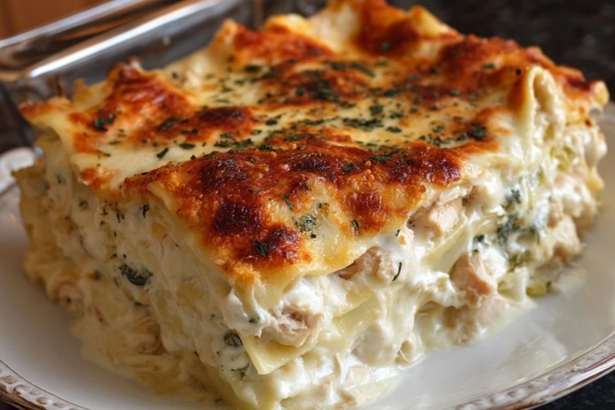 Hühnchen Alfredo Lasagne