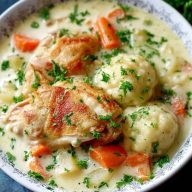 Klassisches Hühnchen Mit Knödeln