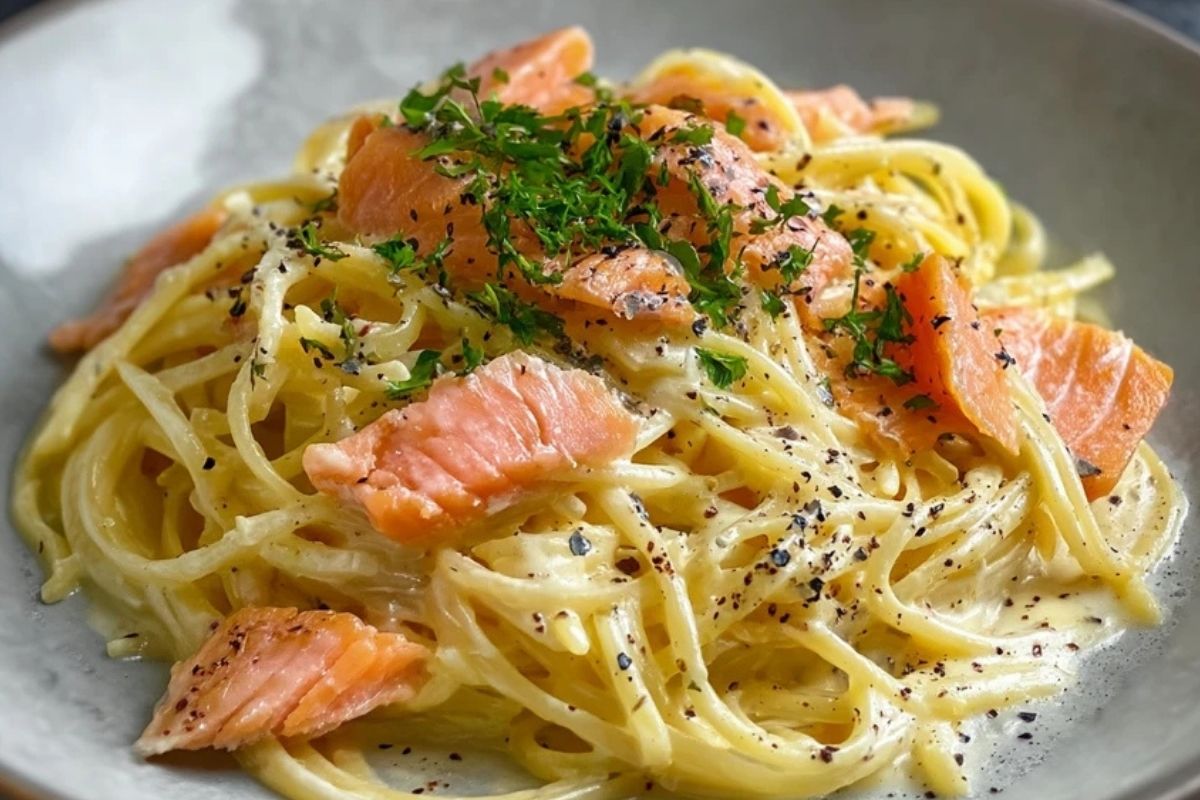 Räucherlachs Carbonara