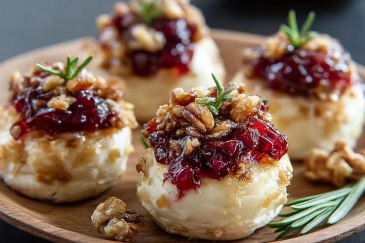Brie Häppchen mit Cranberry-Knusper