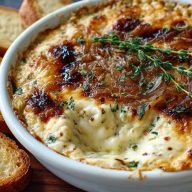 Karamellisierter Zwiebel- und Gruyère-Dip