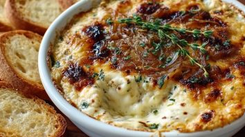 Karamellisierter Zwiebel- und Gruyère-Dip