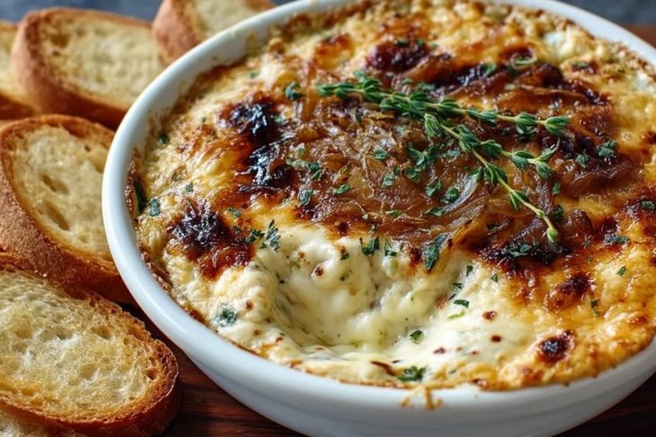 Karamellisierter Zwiebel- und Gruyère-Dip