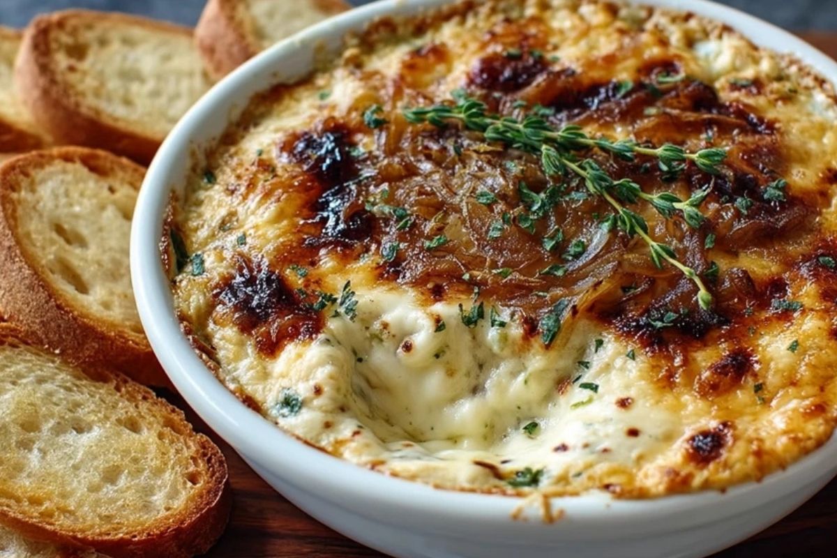 Karamellisierter Zwiebel- und Gruyère-Dip