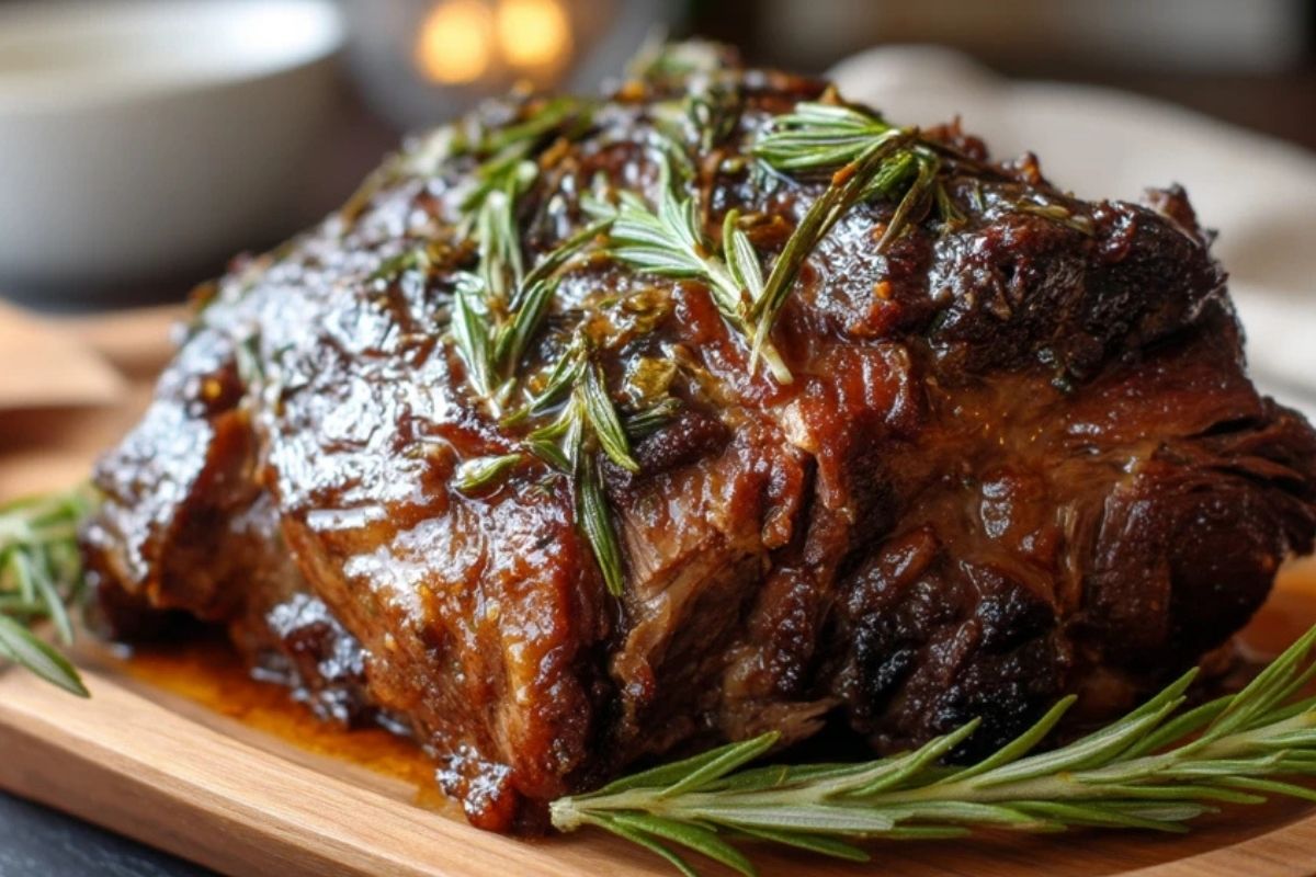 Langsam Gegartes Rosmarin-Lamm Schulter