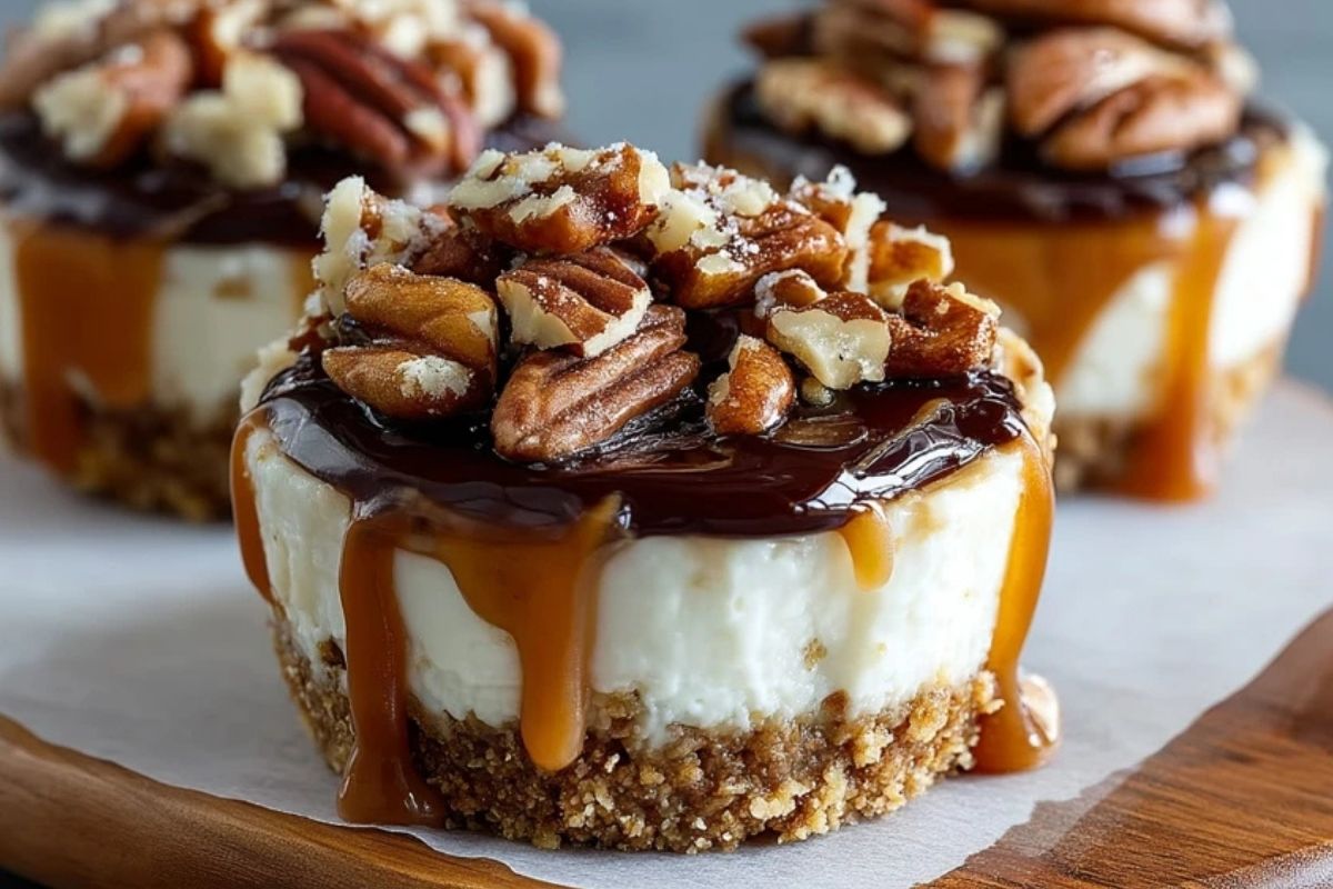 Mini Cheesecake Mit Karamell Und Pekannüssen