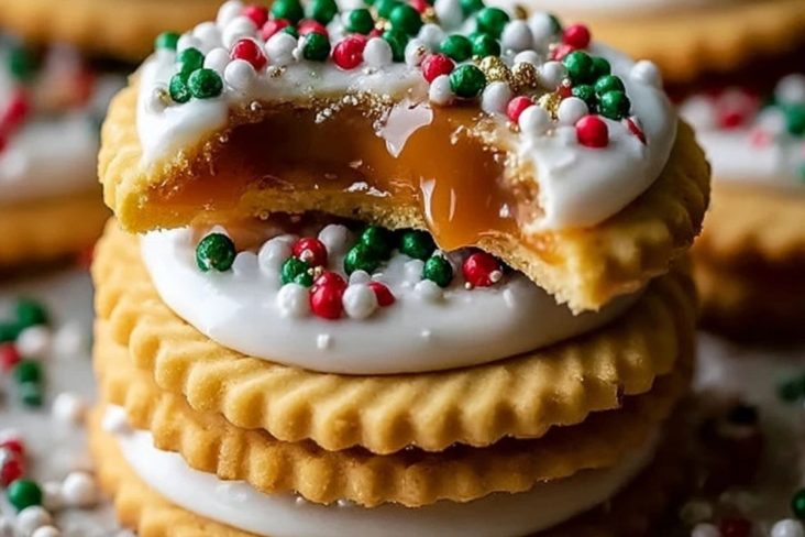 Unwiderstehliche Karamell-Ritz-Kekse zu Weihnachten