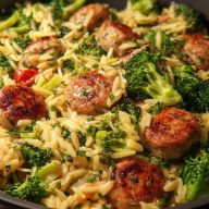 Wurst-Brokkoli-Orzo