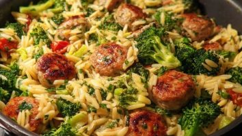 Wurst-Brokkoli-Orzo